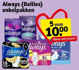 Kruidvat Always (Dailies) enkelpakken aanbieding