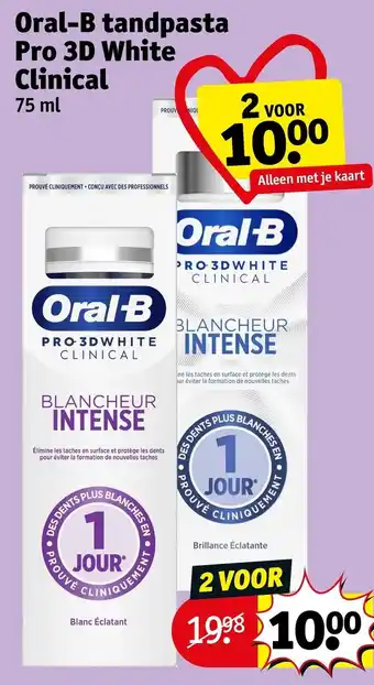 Kruidvat Oral-b tandpasta pro 3d white clinical aanbieding