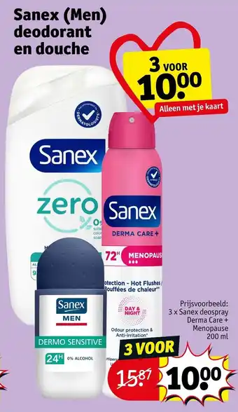 Kruidvat Sanex men deodorant en douche aanbieding