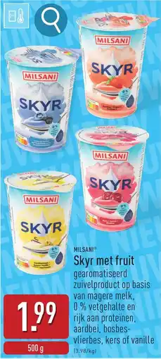 ALDI Milsani Skyr met fruit aanbieding