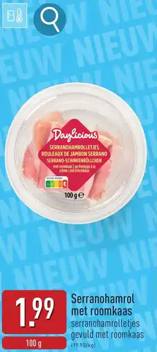 ALDI Serranohamrol met roomkaas aanbieding