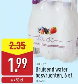 ALDI Fou d'o Bruisend water bosvruchten aanbieding