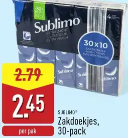 ALDI Sublimo Zakdoekjes aanbieding