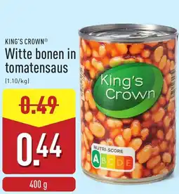 ALDI King's Crown Witte bonen in tomatensaus aanbieding