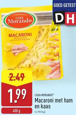 ALDI Casa Morando Macaroni met ham en kaas aanbieding