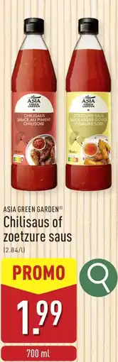 ALDI Asia Green Garden Chilisaus of zoetzure saus aanbieding
