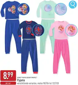 ALDI Disney /Nickelodeon/Marvel Pyjama aanbieding
