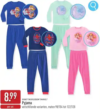 ALDI Disney /Nickelodeon/Marvel Pyjama aanbieding