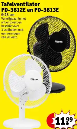 Kruidvat Tafelventilator PD-3812E en PD-3813E aanbieding