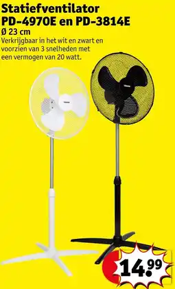 Kruidvat Statiefventilator PD-4970E en PD-3814E aanbieding
