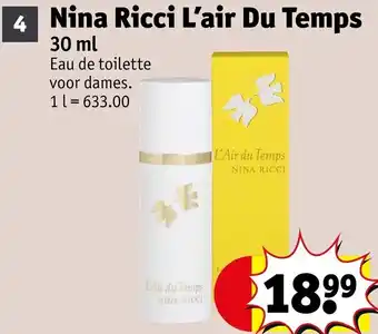Kruidvat Nina Ricci L'air Du Temps aanbieding
