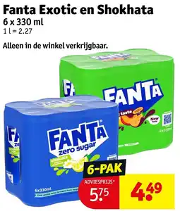 Kruidvat Fanta Exotic en Shokhata aanbieding