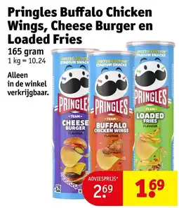 Kruidvat Pringles Buffalo Chicken Wings, Cheese Burger en Loaded Fries aanbieding