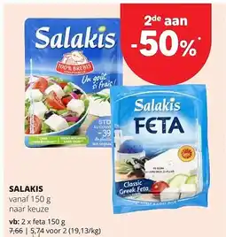 Spar SALAKIS feta 150 g aanbieding