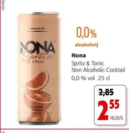 Colruyt Nona Spritz & Tonic Non Alcoholic Cocktail 0,0 % vol 25 cl aanbieding