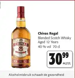 Colruyt Chivas Regal Blended Scotch Whisky Aged 12 Years 40 % vol 70 cl aanbieding