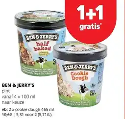 Spar BEN & JERRY'S cookie dough 465 ml aanbieding