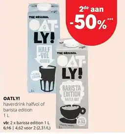 Spar OATLY! barista edition 1 L aanbieding