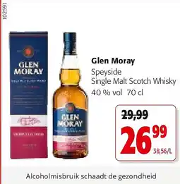 Colruyt Glen Moray Speyside Single Malt Scotch Whisky 40 % vol 70 cl aanbieding