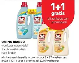 Spar OMINO BIANCO hart van Marseille in promopack 2 x 37 wasbeurten aanbieding