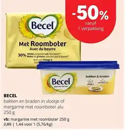 Spar BECEL margarine met roomboter 250 g aanbieding
