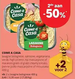 Spar COME A CASA lasagne bolognese 400 g aanbieding