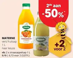 Spar MATERNE sinaasappelsap 1 L aanbieding