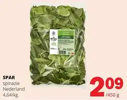 Spar SPAR spinazie Nederland aanbieding