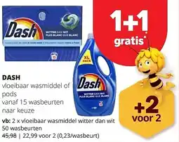 Spar DASH vloeibaar wasmiddel witter dan wit 50 wasbeurten aanbieding
