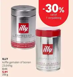 Spar ILLY koffie gemalen of bonen aanbieding