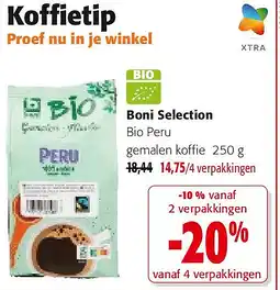 Colruyt Boni Selection Bio Peru gemalen koffie 250 g aanbieding