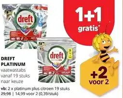Spar DREFT PLATINUM platinum plus citroen 19 stuks aanbieding