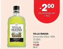 Spar VILLA MASSA limoncello likeur 30% aanbieding