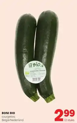 Spar BONI BIО courgettes België/Nederland aanbieding