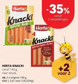 Spar HERTA KNACKI original 140 g aanbieding