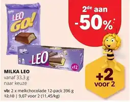 Spar MILKA LEO melkchocolade 12-pack 396 g aanbieding