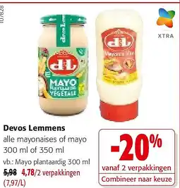 Colruyt Devos Lemmens Mayo plantaardig 300 ml aanbieding