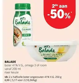 Spar BALADE halfvolle boter ongezouten 41% V.G. 250 g aanbieding