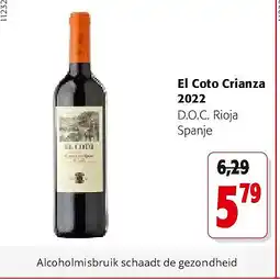 Colruyt El Coto Crianza 2022 aanbieding