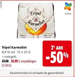 Colruyt Tripel Karmeliet 8,4 % vol 12 x 25 cl aanbieding