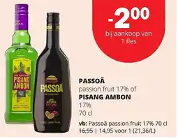 Spar Passoã passion fruit 17% 70 cl aanbieding
