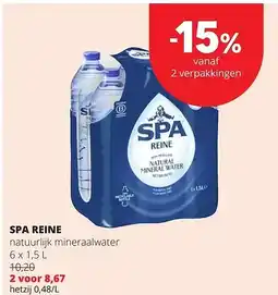 Spar SPA REINE natuurlijk mineraalwater aanbieding