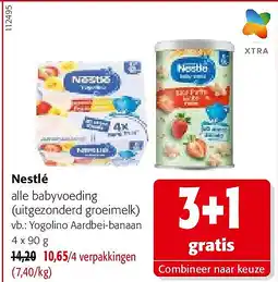 Colruyt Nestlé Yogolino Aardbei-banaan 4 x 90 g aanbieding