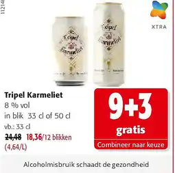 Colruyt Tripel Karmeliet 33 cl aanbieding