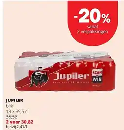 Spar JUPILER blik aanbieding