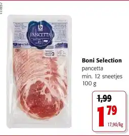 Colruyt Boni Selection pancetta min. 12 sneetjes 100 g aanbieding