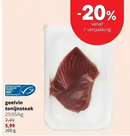 Spar geelvin tonijnsteak aanbieding