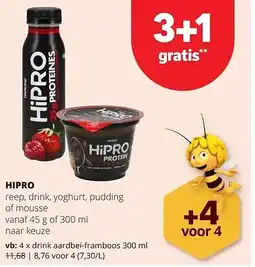 Spar HIPRO drink aardbei-framboos 300 ml aanbieding