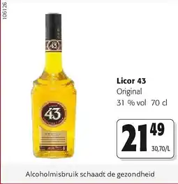 Colruyt Licor 43 Original 31 % vol 70 cl aanbieding