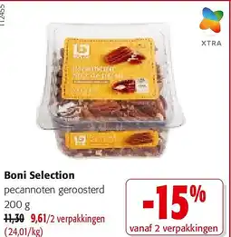 Colruyt Boni Selection pecannoten geroosterd 200 g aanbieding